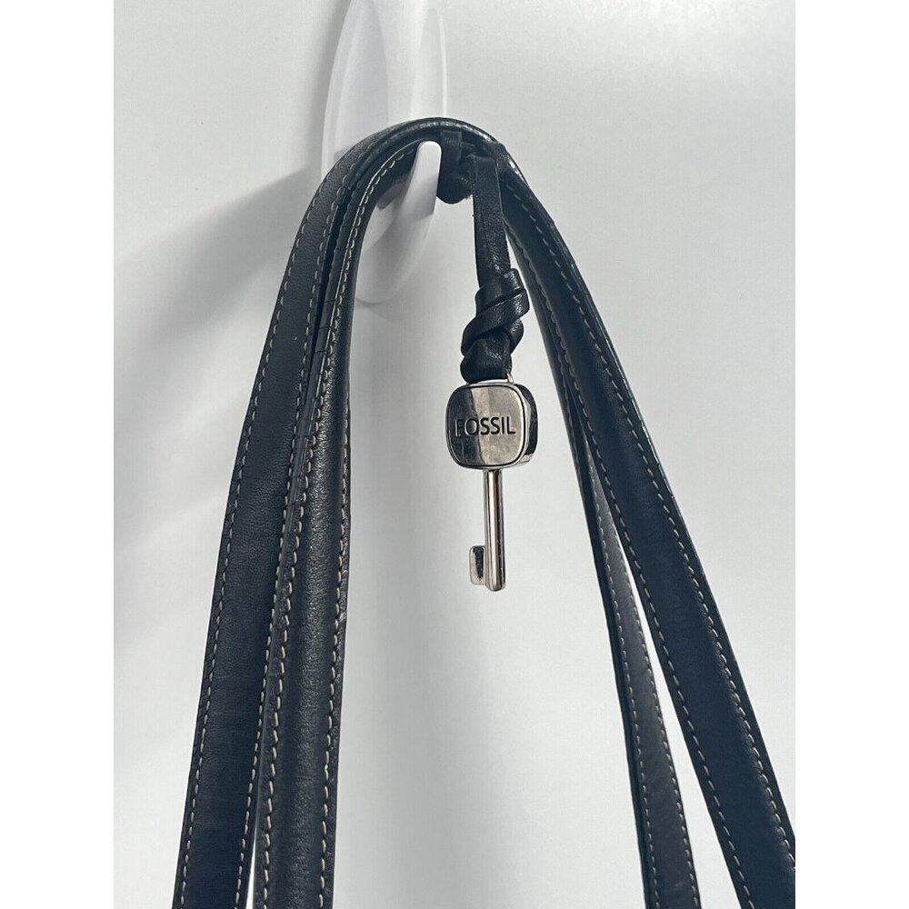 Vintage Y2K Fossil Back Black Brown Shoulder Bag - Picture 4 of 9